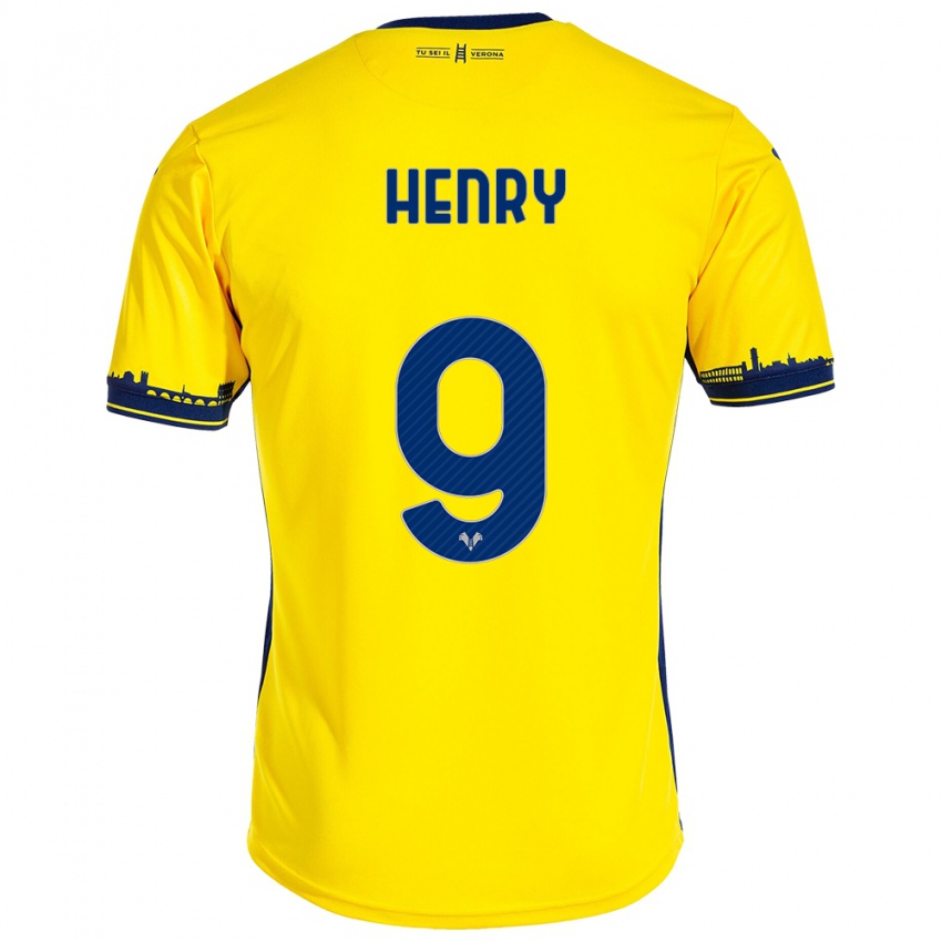 Damen Thomas Henry #9 Gelb Auswärtstrikot Trikot 2023/24 T-Shirt Belgien
