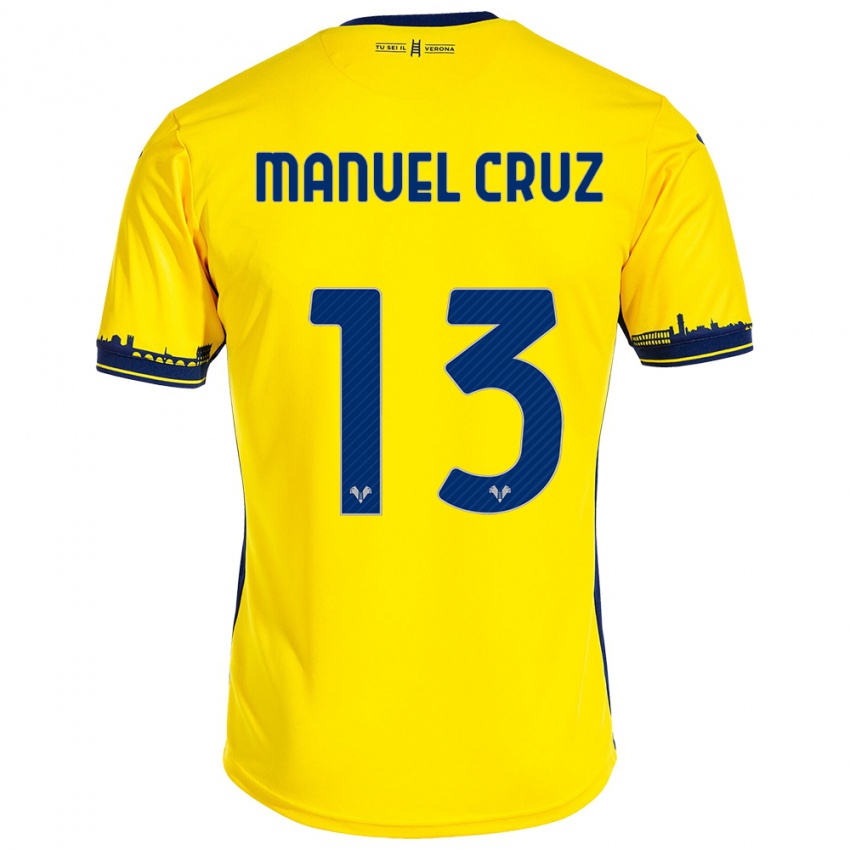 Dames Juan Manuel Cruz #13 Geel Uitshirt Uittenue 2023/24 T-Shirt België