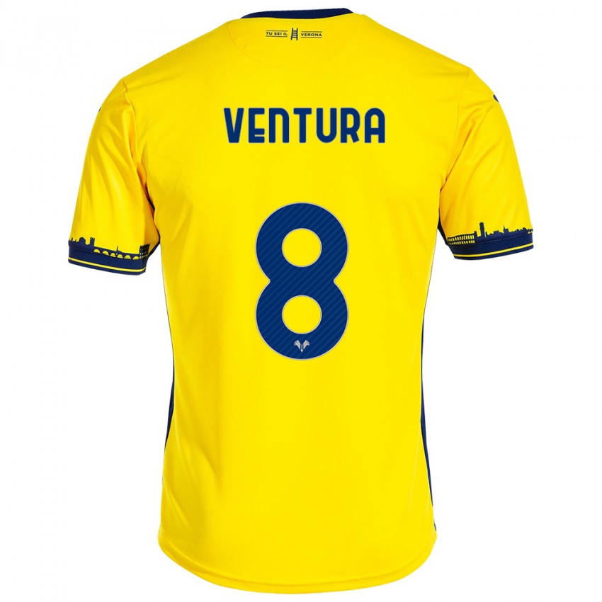 Damen Ciro Ventura #8 Gelb Auswärtstrikot Trikot 2023/24 T-Shirt Belgien