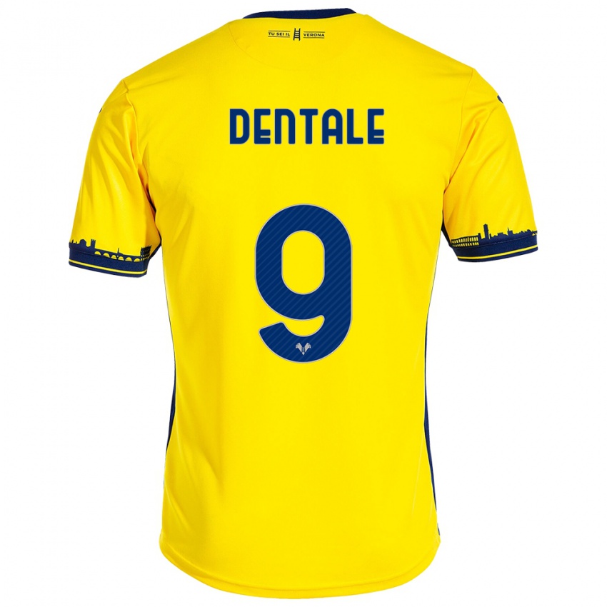 Damen Alessandro Dentale #9 Gelb Auswärtstrikot Trikot 2023/24 T-Shirt Belgien