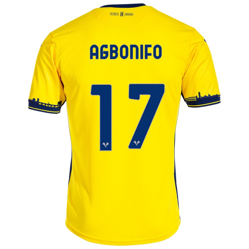 Damen Richi Agbonifo #17 Gelb Auswärtstrikot Trikot 2023/24 T-Shirt Belgien