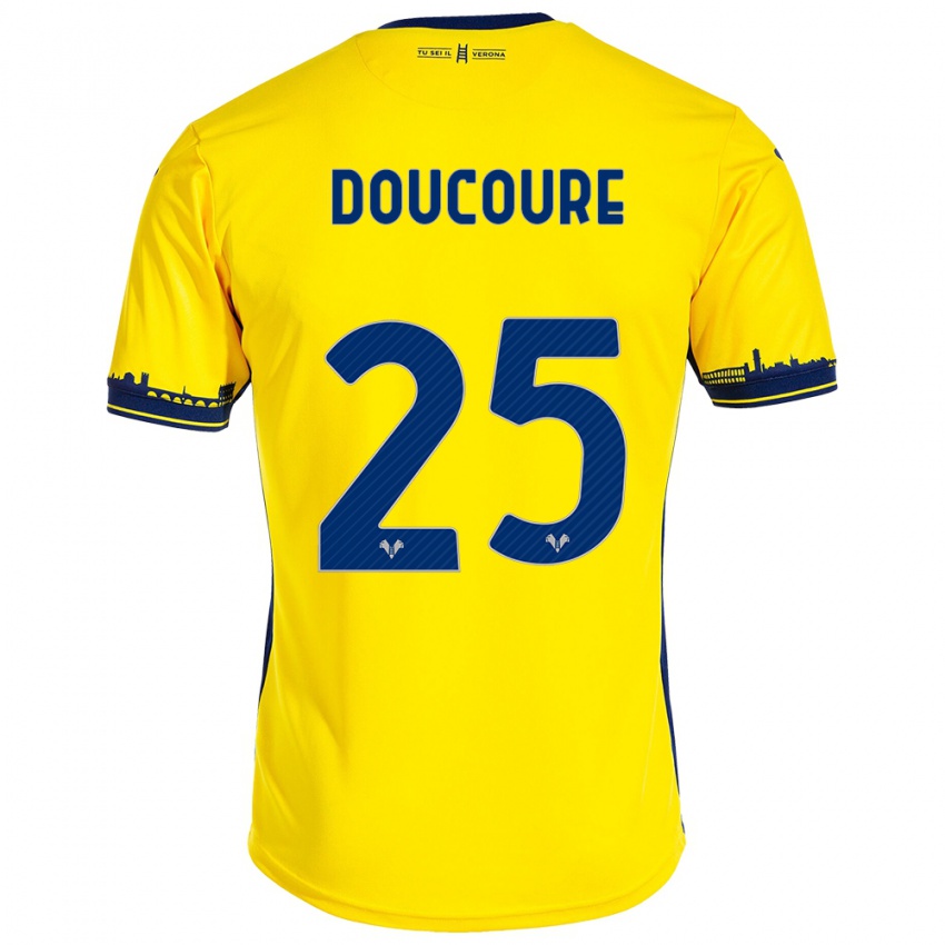 Damen Mamedi Doucouré #25 Gelb Auswärtstrikot Trikot 2023/24 T-Shirt Belgien