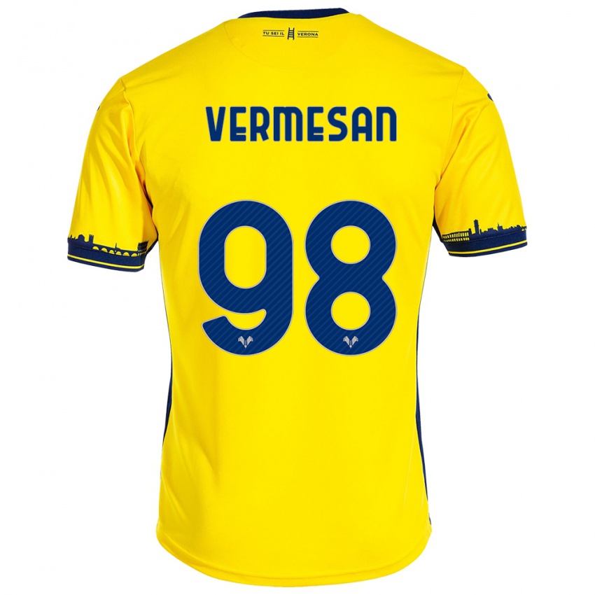 Damen Ioan Vermesan #98 Gelb Auswärtstrikot Trikot 2023/24 T-Shirt Belgien