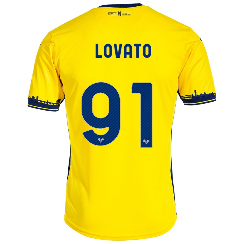 Damen Enrico Lovato #91 Gelb Auswärtstrikot Trikot 2023/24 T-Shirt Belgien