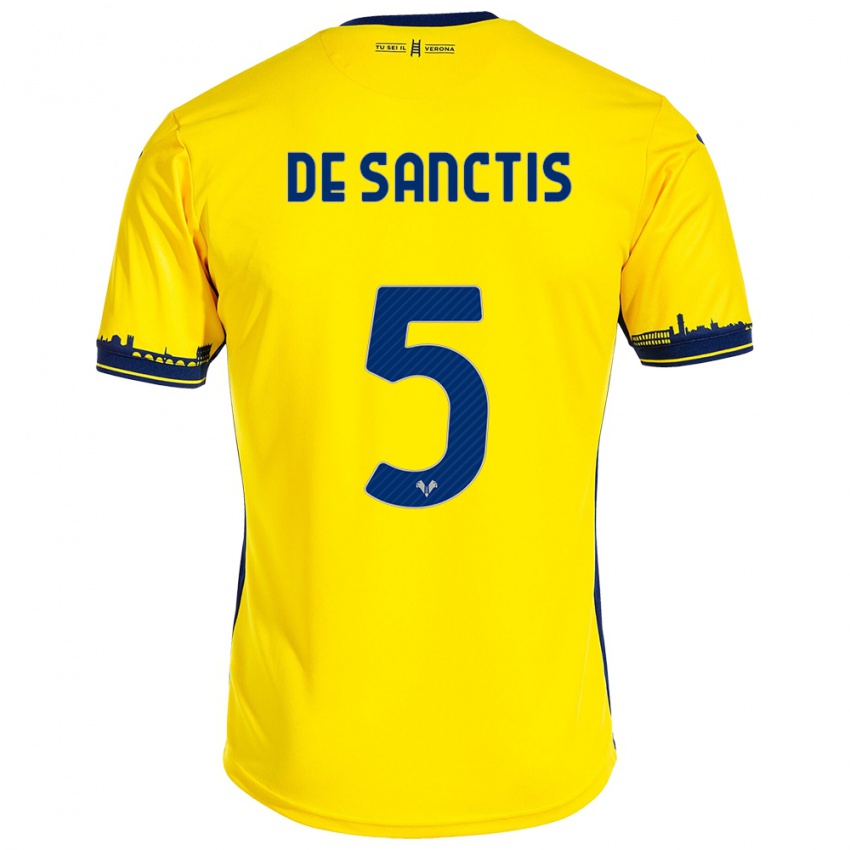 Damen Aurora De Sanctis #5 Gelb Auswärtstrikot Trikot 2023/24 T-Shirt Belgien