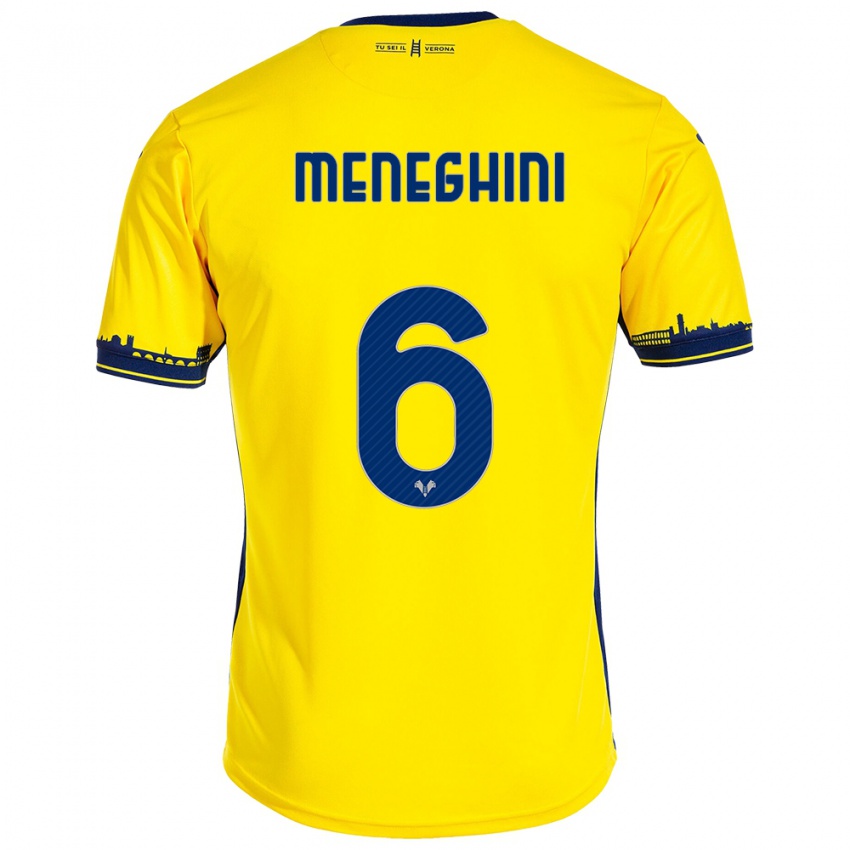 Damen Sofia Meneghini #6 Gelb Auswärtstrikot Trikot 2023/24 T-Shirt Belgien