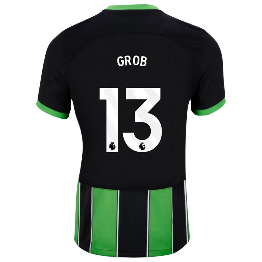 Damen Pascal Groß #13 Schwarz Grün Auswärtstrikot Trikot 2023/24 T-Shirt Belgien