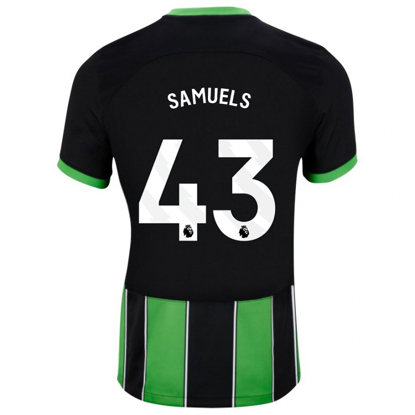 Damen Imari Samuels #43 Schwarz Grün Auswärtstrikot Trikot 2023/24 T-Shirt Belgien