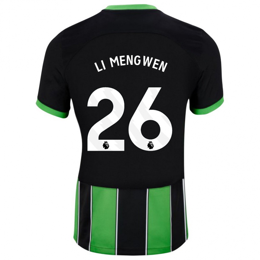 Femme Maillot Li Mengwen #26 Vert Noir Tenues Extérieur 2023/24 T-Shirt Belgique