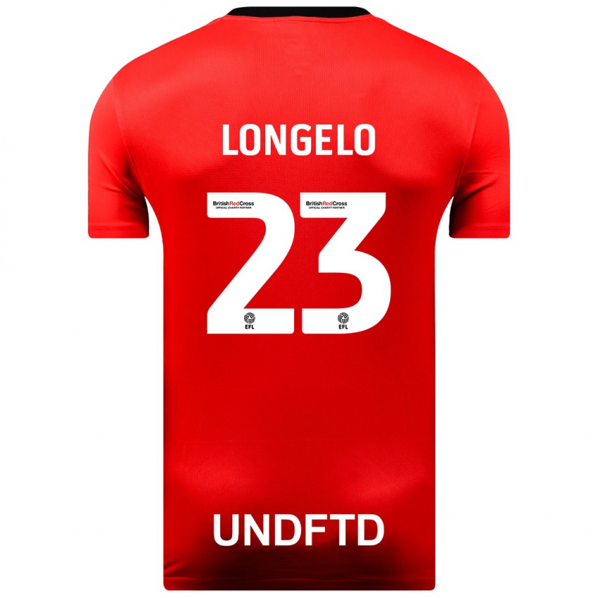 Damen Emmanuel Longelo #23 Rot Auswärtstrikot Trikot 2023/24 T-Shirt Belgien