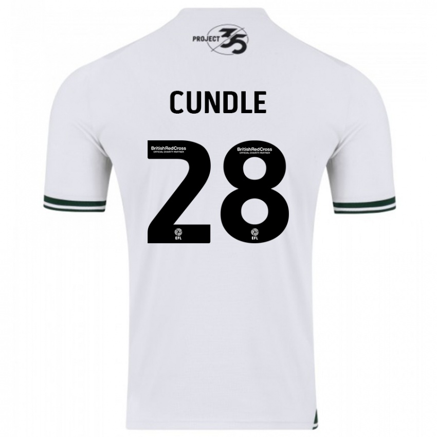 Damen Luke Cundle #28 Weiß Auswärtstrikot Trikot 2023/24 T-Shirt Belgien
