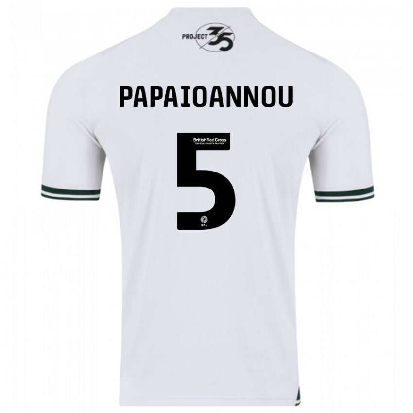 Damen Panagiota Papaioannou #5 Weiß Auswärtstrikot Trikot 2023/24 T-Shirt Belgien
