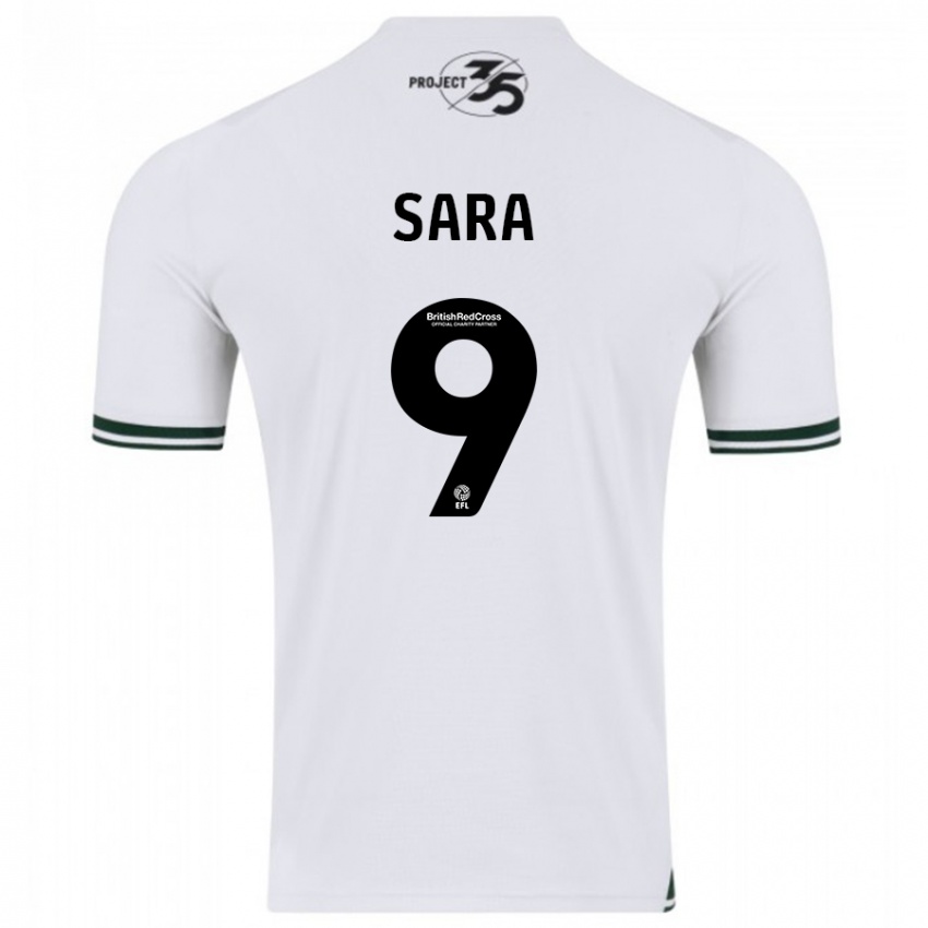 Damen Ellie Sara #9 Weiß Auswärtstrikot Trikot 2023/24 T-Shirt Belgien