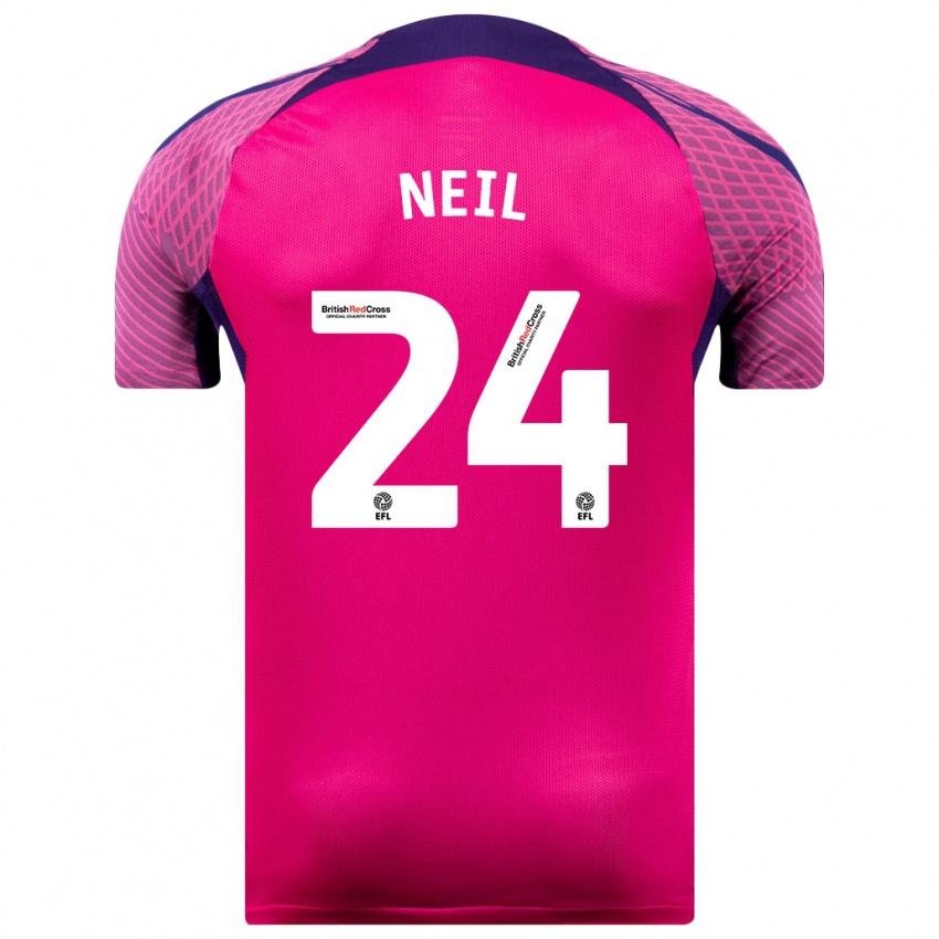 Femme Maillot Dan Neil #24 Violet Tenues Extérieur 2023/24 T-Shirt Belgique