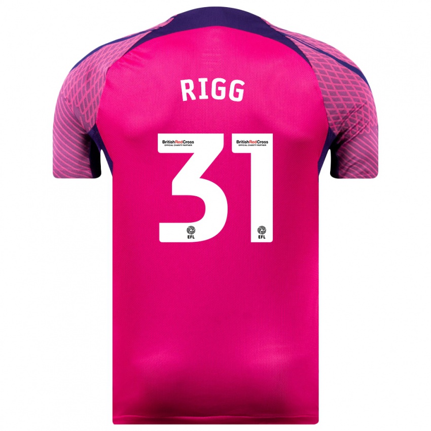 Damen Chris Rigg #31 Lila Auswärtstrikot Trikot 2023/24 T-Shirt Belgien