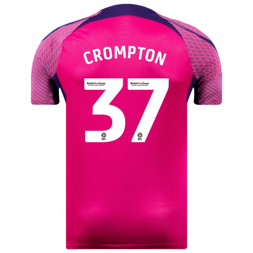Damen Ben Crompton #37 Lila Auswärtstrikot Trikot 2023/24 T-Shirt Belgien