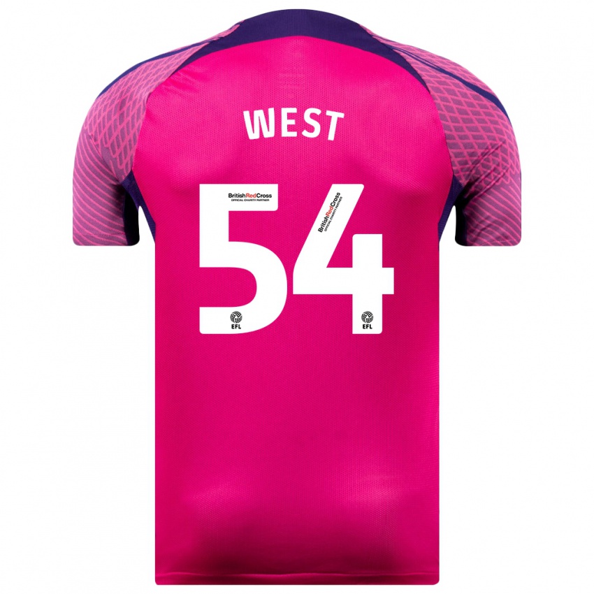 Damen Ella West #54 Lila Auswärtstrikot Trikot 2023/24 T-Shirt Belgien