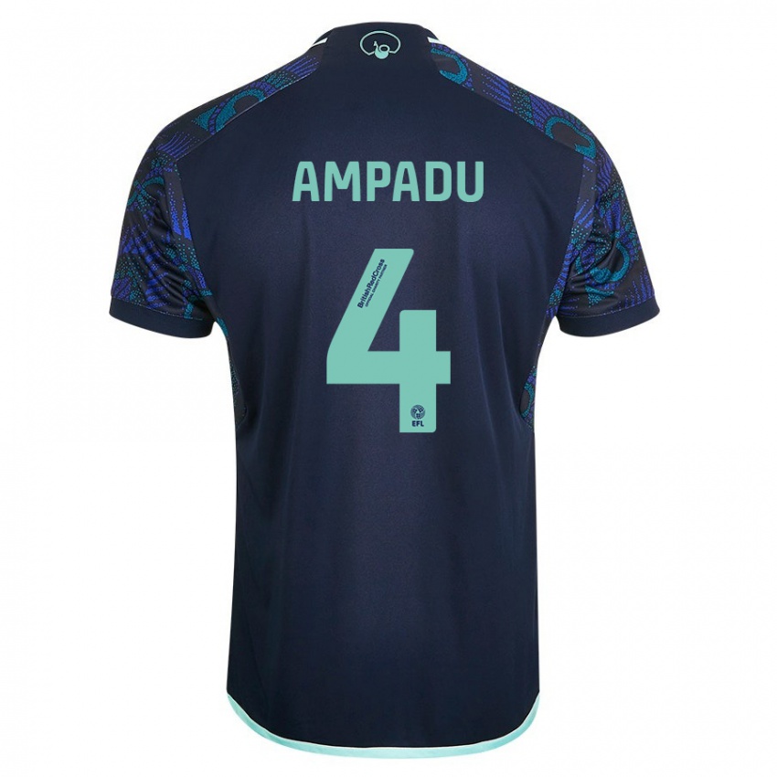 Damen Ethan Ampadu #4 Blau Auswärtstrikot Trikot 2023/24 T-Shirt Belgien