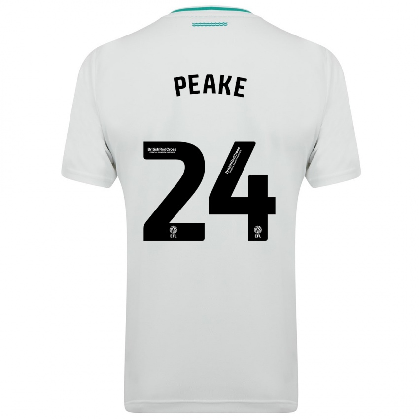 Femme Maillot Paige Peake #24 Blanc Tenues Extérieur 2023/24 T-Shirt Belgique