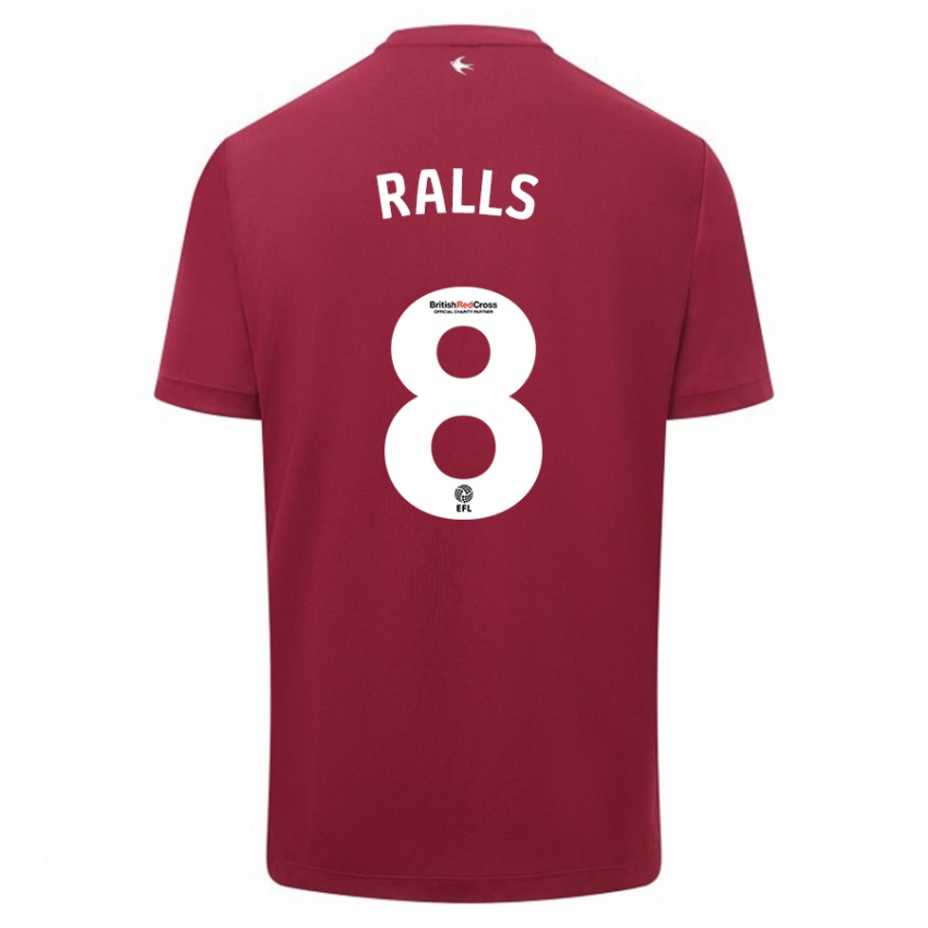 Damen Joe Ralls #8 Rot Auswärtstrikot Trikot 2023/24 T-Shirt Belgien