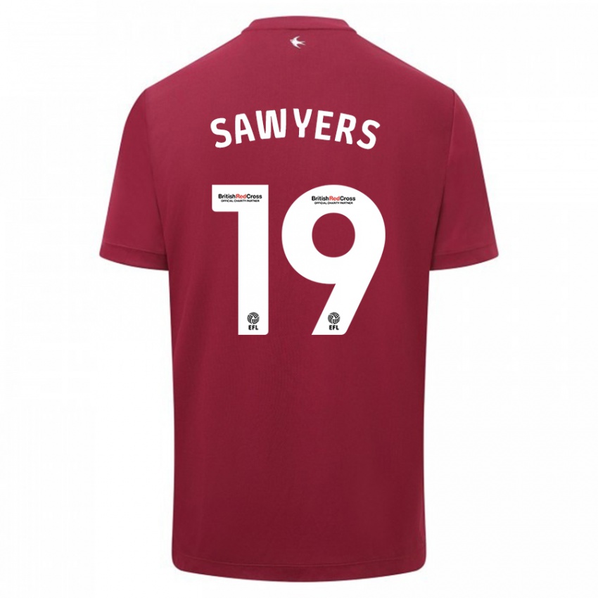 Damen Romaine Sawyers #19 Rot Auswärtstrikot Trikot 2023/24 T-Shirt Belgien
