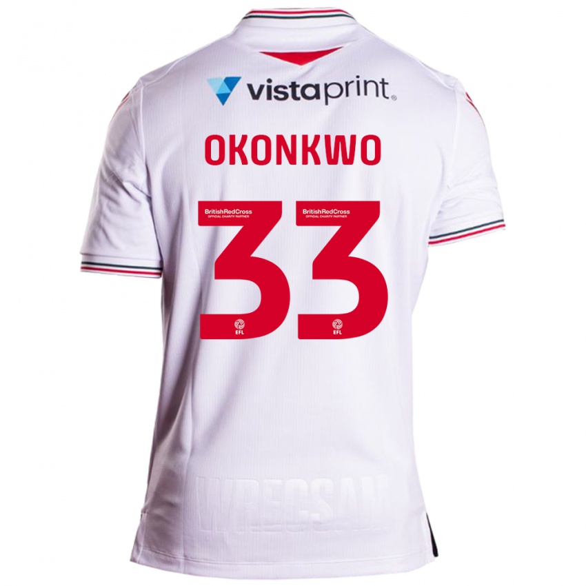 Damen Arthur Okonkwo #33 Weiß Auswärtstrikot Trikot 2023/24 T-Shirt Belgien
