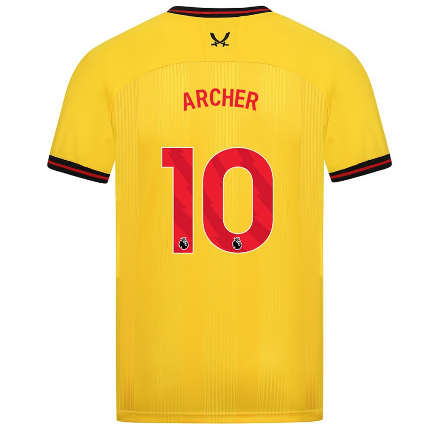 Damen Cameron Archer #10 Gelb Auswärtstrikot Trikot 2023/24 T-Shirt Belgien