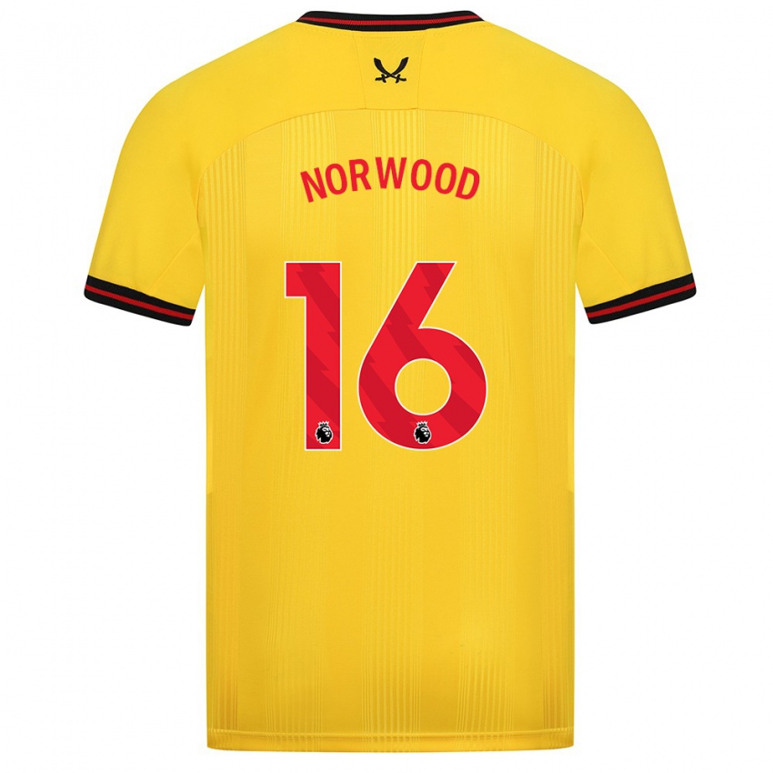 Damen Oliver Norwood #16 Gelb Auswärtstrikot Trikot 2023/24 T-Shirt Belgien