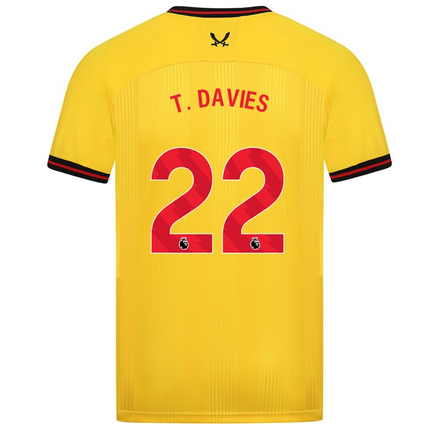 Damen Tom Davies #22 Gelb Auswärtstrikot Trikot 2023/24 T-Shirt Belgien