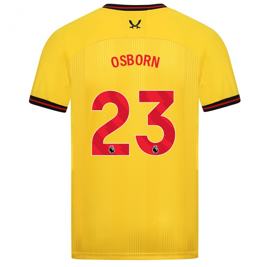 Damen Ben Osborn #23 Gelb Auswärtstrikot Trikot 2023/24 T-Shirt Belgien