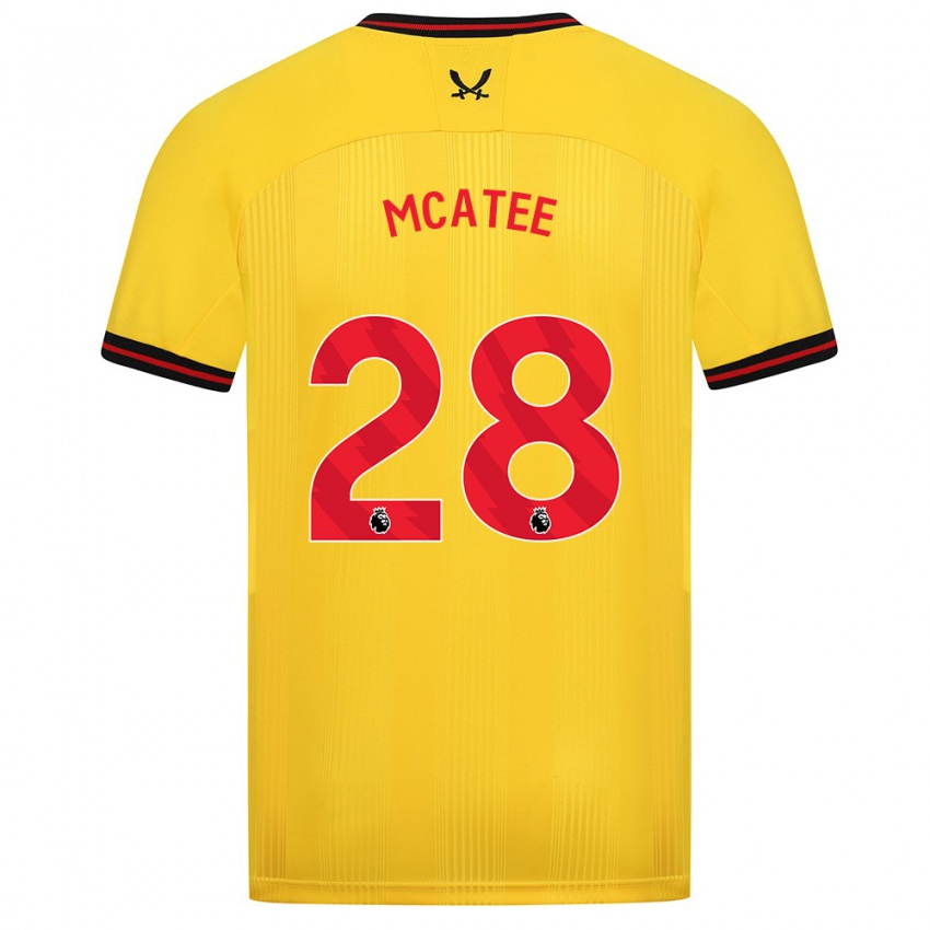 Damen James Mcatee #28 Gelb Auswärtstrikot Trikot 2023/24 T-Shirt Belgien