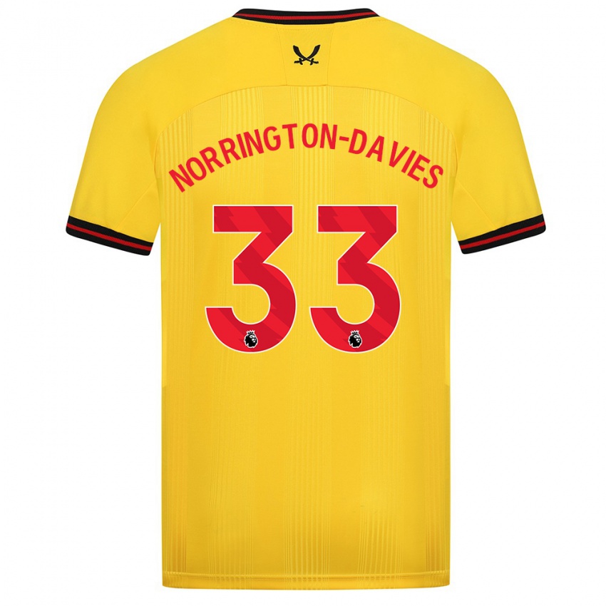 Damen Rhys Norrington-Davies #33 Gelb Auswärtstrikot Trikot 2023/24 T-Shirt Belgien