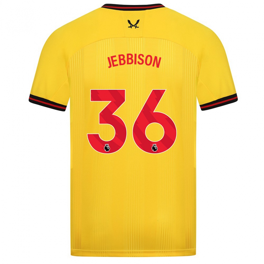 Damen Daniel Jebbison #36 Gelb Auswärtstrikot Trikot 2023/24 T-Shirt Belgien
