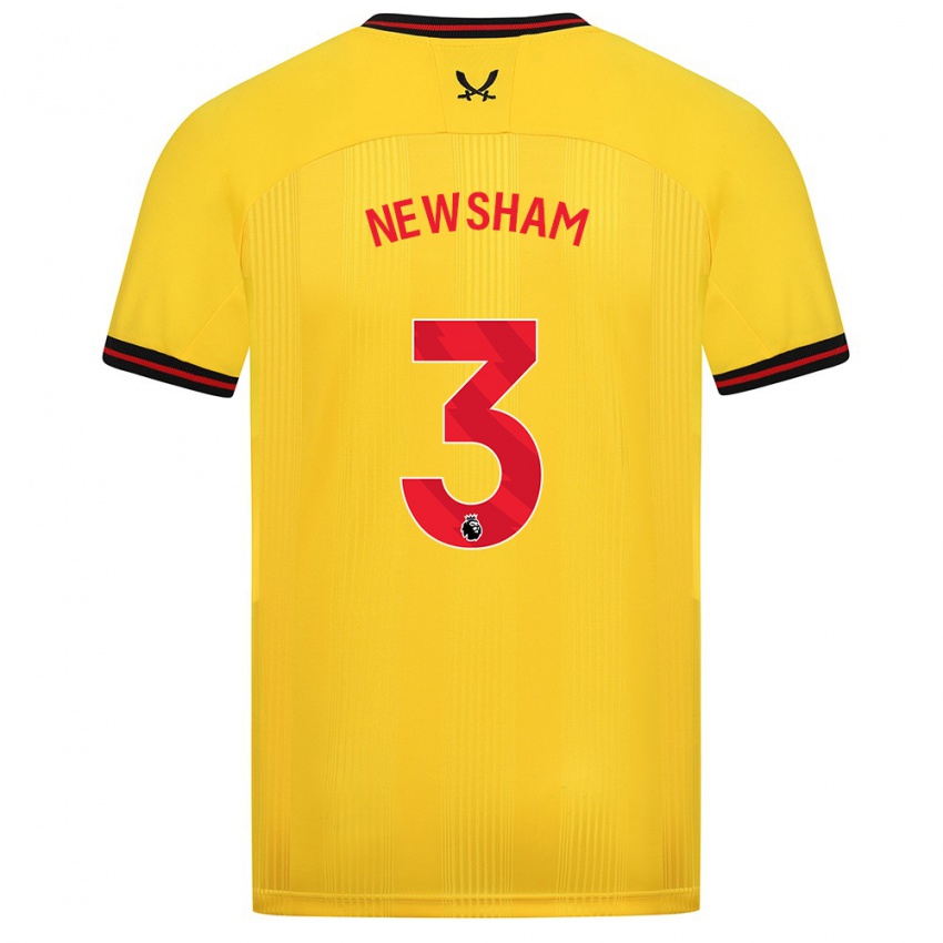 Damen Charlotte Newsham #3 Gelb Auswärtstrikot Trikot 2023/24 T-Shirt Belgien