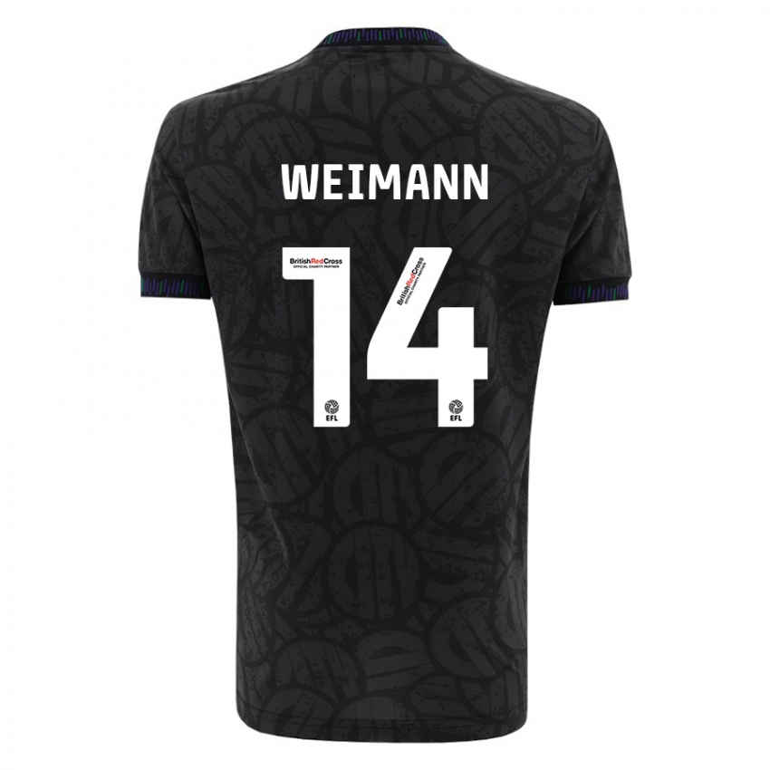 Damen Andreas Weimann #14 Schwarz Auswärtstrikot Trikot 2023/24 T-Shirt Belgien