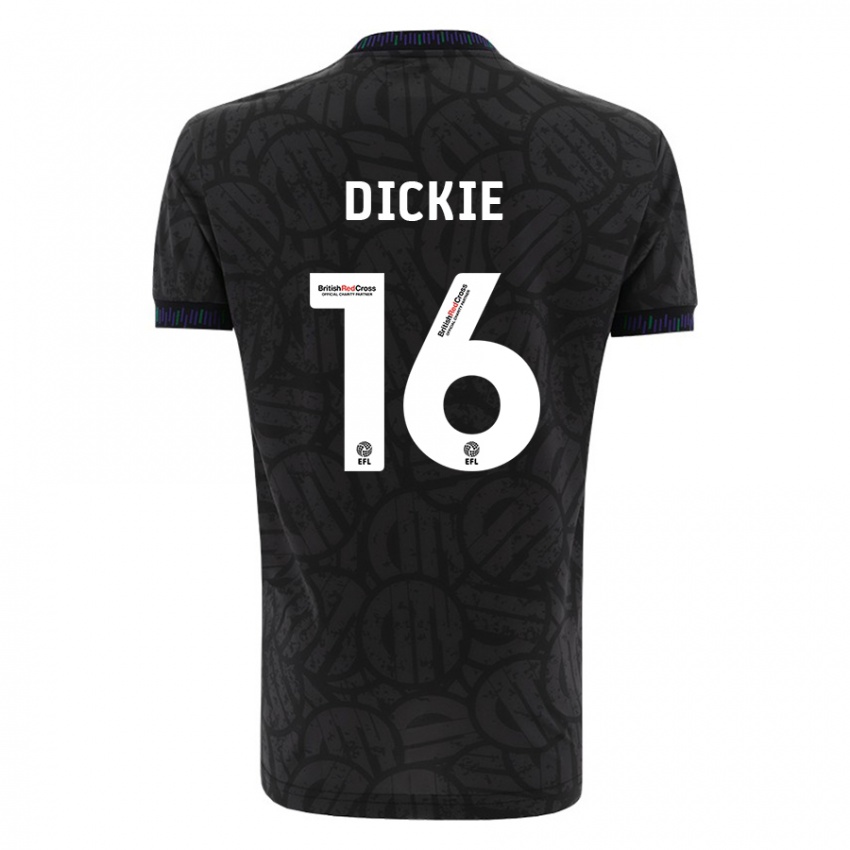 Damen Rob Dickie #16 Schwarz Auswärtstrikot Trikot 2023/24 T-Shirt Belgien