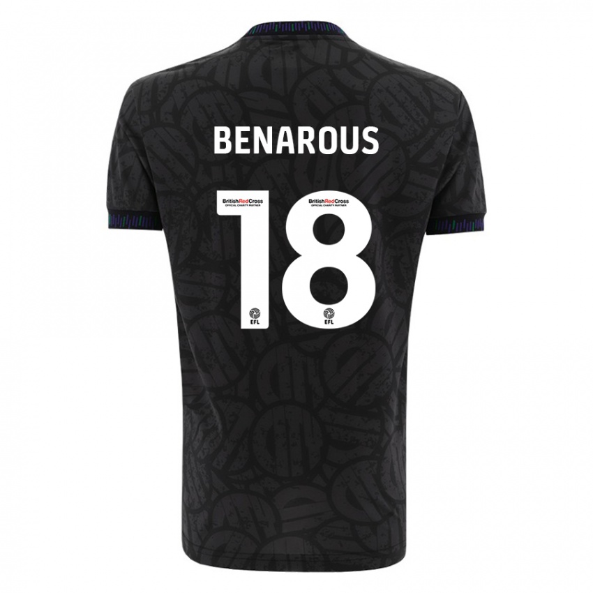 Damen Ayman Benarous #18 Schwarz Auswärtstrikot Trikot 2023/24 T-Shirt Belgien