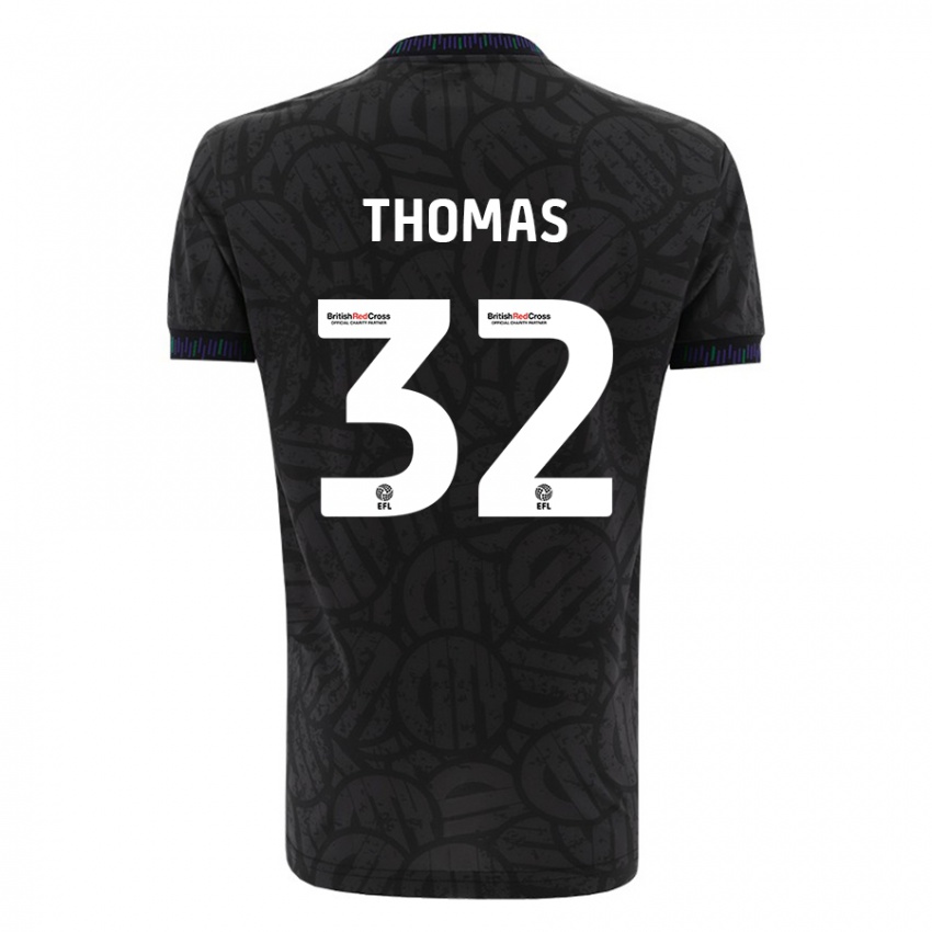 Damen Lewis Thomas #32 Schwarz Auswärtstrikot Trikot 2023/24 T-Shirt Belgien