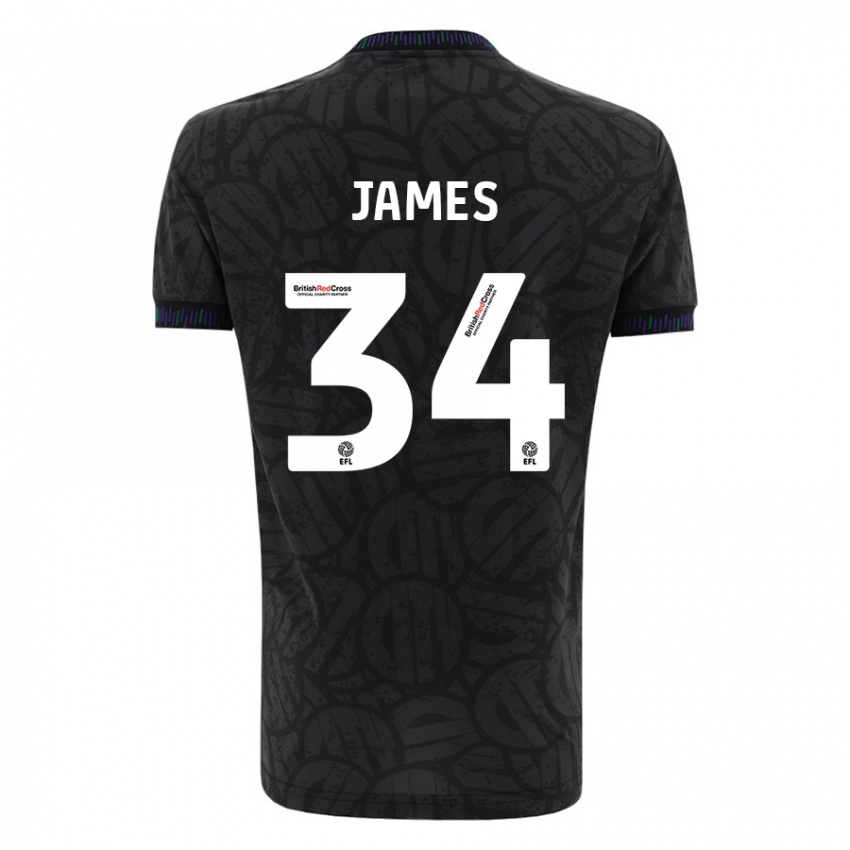 Damen Joseph James #34 Schwarz Auswärtstrikot Trikot 2023/24 T-Shirt Belgien