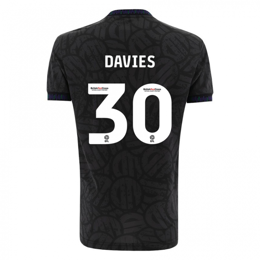 Damen Yasmin Davies #30 Schwarz Auswärtstrikot Trikot 2023/24 T-Shirt Belgien