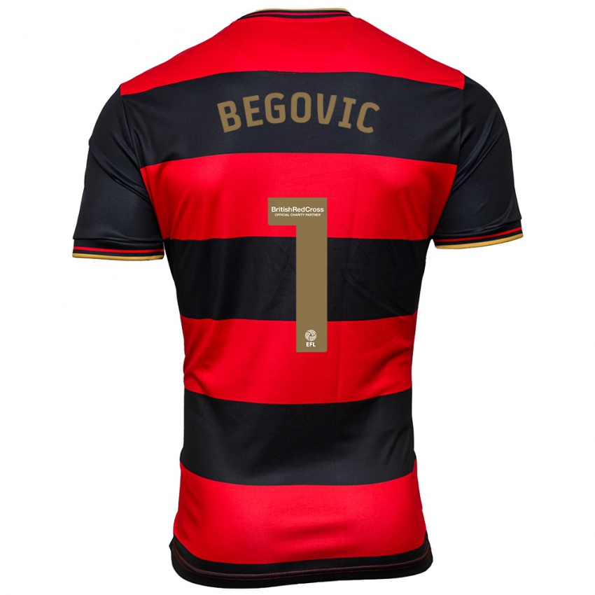 Dames Asmir Begovic #1 Zwart Rood Uitshirt Uittenue 2023/24 T-Shirt België