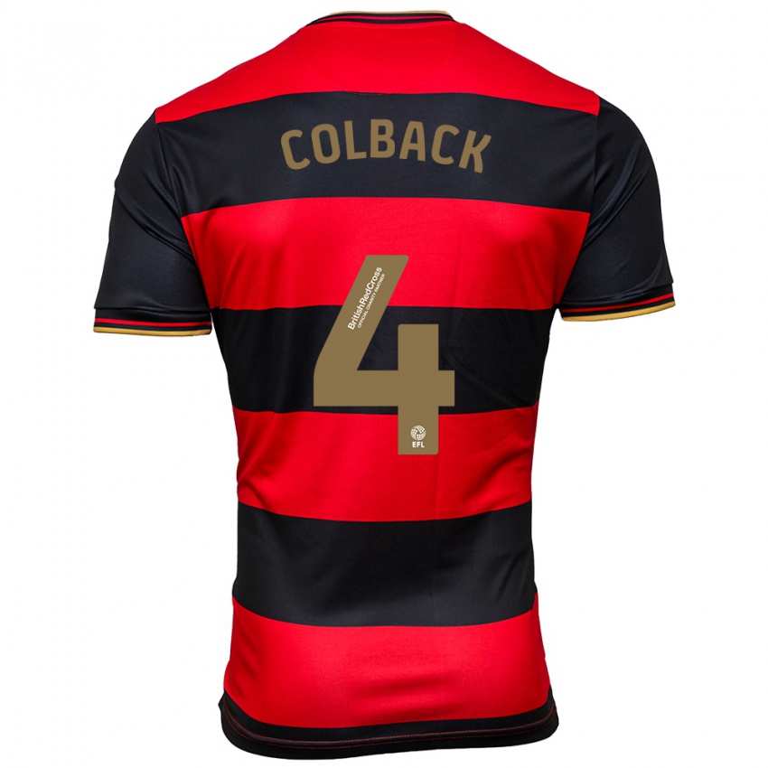 Dames Jack Colback #4 Zwart Rood Uitshirt Uittenue 2023/24 T-Shirt België