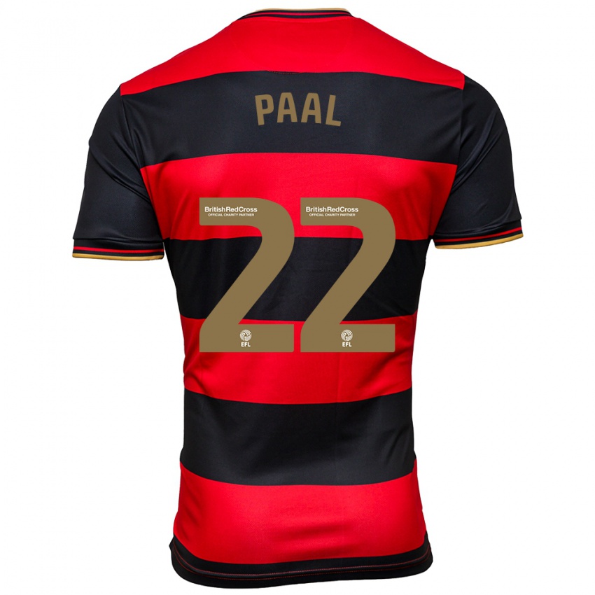 Damen Kenneth Paal #22 Schwarz Rot Auswärtstrikot Trikot 2023/24 T-Shirt Belgien