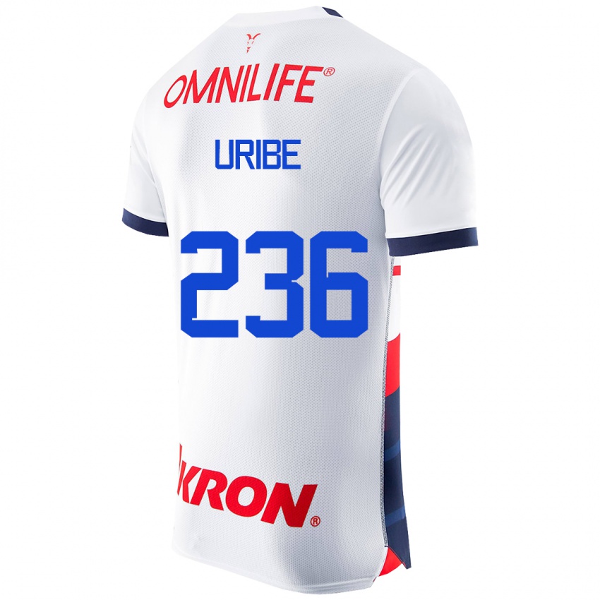Damen Juan Uribe #236 Weiß Auswärtstrikot Trikot 2023/24 T-Shirt Belgien