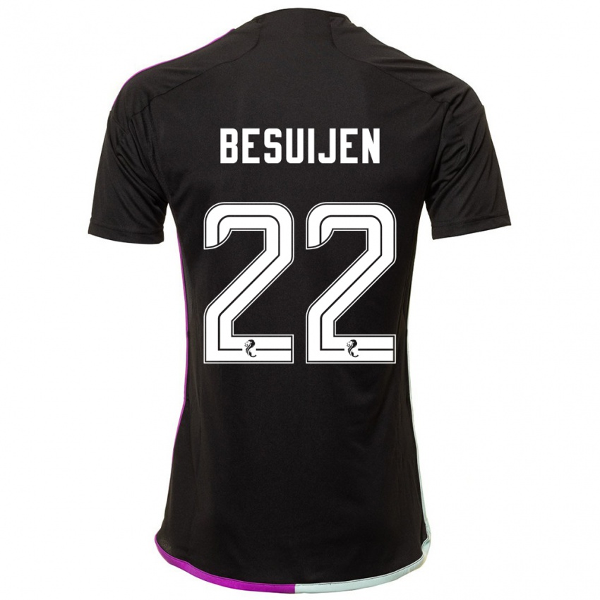 Dames Vicente Besuijen #22 Zwart Uitshirt Uittenue 2023/24 T-Shirt België
