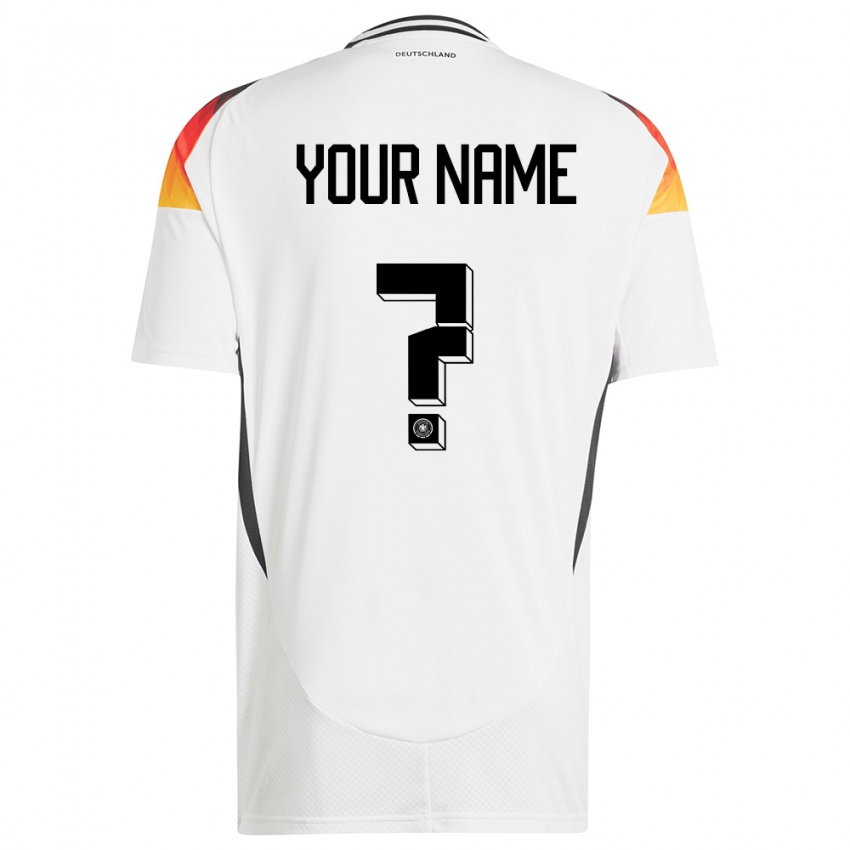Enfant Maillot Allemagne Votre Nom #0 Blanc Tenues Domicile 24-26 T-Shirt Belgique