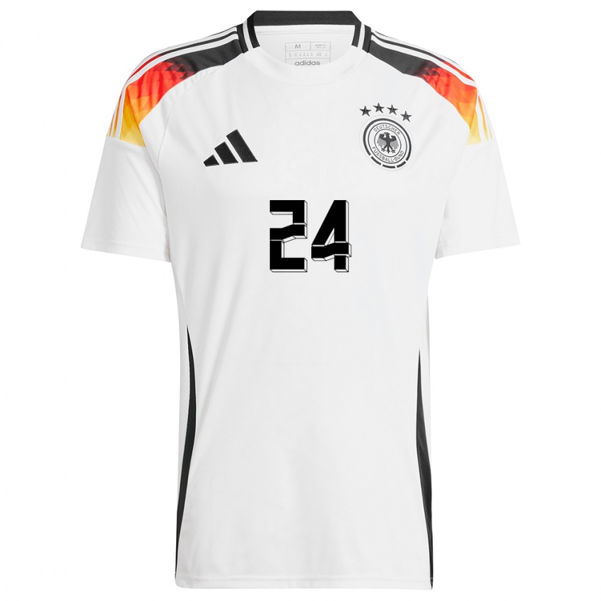 Kinder Deutschland Frederik Jakel #24 Weiß Heimtrikot Trikot 24-26 T-Shirt Belgien