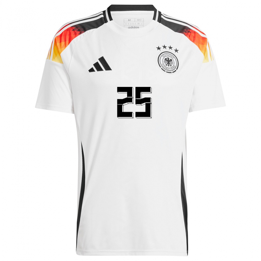 Kinder Deutschland Nicole Anyomi #25 Weiß Heimtrikot Trikot 24-26 T-Shirt Belgien