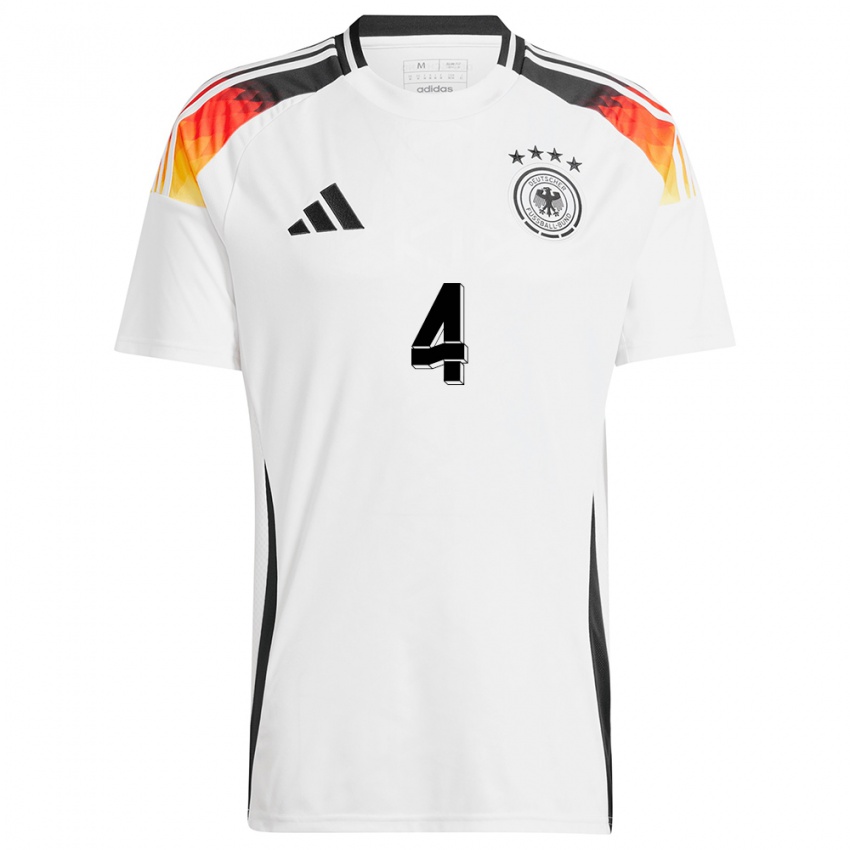 Kinder Deutschland Leandro Morgalla #4 Weiß Heimtrikot Trikot 24-26 T-Shirt Belgien