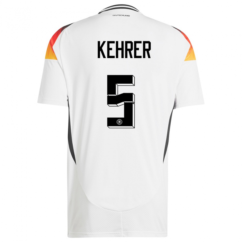 Kinder Deutschland Thilo Kehrer #5 Weiß Heimtrikot Trikot 24-26 T-Shirt Belgien